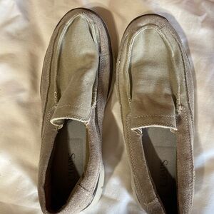 Chaps Light Tan Suede Slip-On Shoes